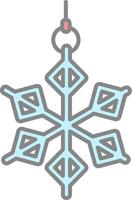 Snowflake Line Filled Light Icon vector