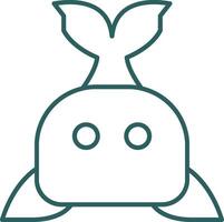 Whale Line Gradient Icon vector