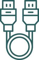 Usb Cable Line Gradient Icon vector