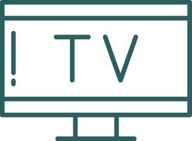 icono de gradiente de línea de tv vector