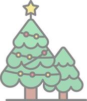 Christmas tree Line Filled Light Icon vector