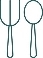 Fork Spoon Line Gradient Icon vector