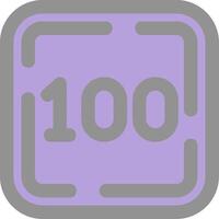 One Hundred Line Filled Light Icon vector