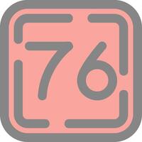 Seventy Six Line Filled Light Icon vector