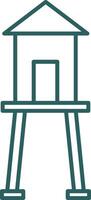 Water Tower Line Gradient Icon vector