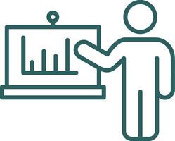 Presentation Line Gradient Icon vector