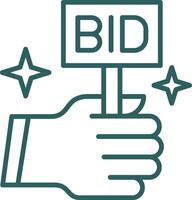 Bid Line Gradient Icon vector