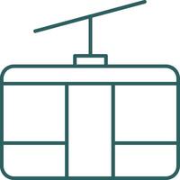 Cableway Line Gradient Icon vector