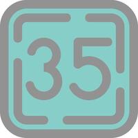 Thirty Five Line Filled Light Icon vector