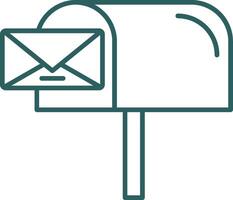 Mail Box Line Gradient Icon vector