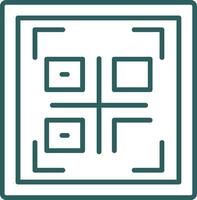 Qr Code Line Gradient Icon vector