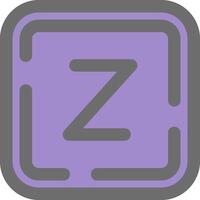 Letter z Line Filled Light Icon vector