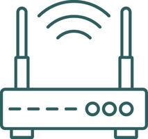 Wifi Router Line Gradient Icon vector