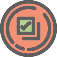 Checkmark Line Filled Light Icon vector