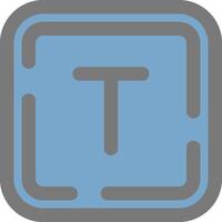 Letter t Line Filled Light Icon vector