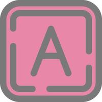 Letter a Line Filled Light Icon vector