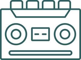 Cassette Recorder Line Gradient Icon vector