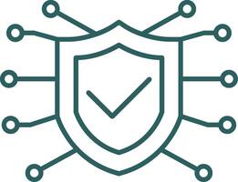 Online Security Line Gradient Icon vector