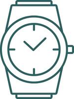 elegante reloj línea degradado icono vector