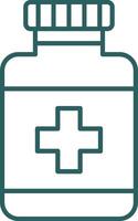 Medicine Bottle Line Gradient Icon vector