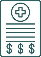 Medical Bill Line Gradient Icon vector