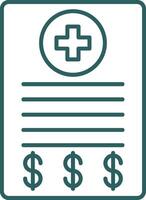 Medical Bill Line Gradient Icon vector