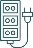 icono de gradiente de línea de cable de extensión vector