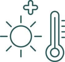 Heat Wave Line Gradient Icon vector