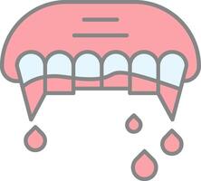 dientes línea lleno ligero icono vector
