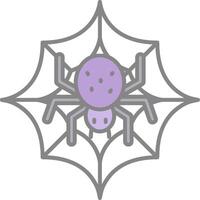 Spider web Line Filled Light Icon vector