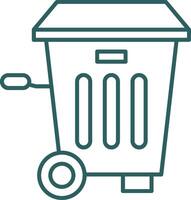 Trash Bin Line Gradient Icon vector