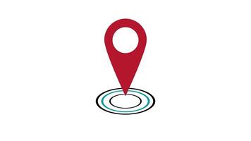 map pin animation concept.4k motion animation.destination pin and icon.location icon video