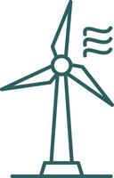 Wind Turbine Line Gradient Icon vector