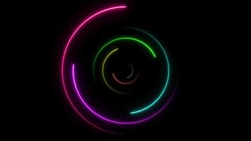 Abstract seamless loop neon circle. Blue and purple neon circles hi-tech motion background seamless loop. Video 3D animation