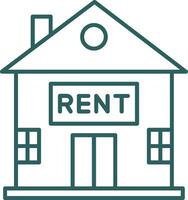 House for Rent Line Gradient Icon vector