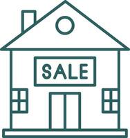 House for Sale Line Gradient Icon vector