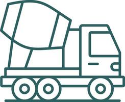 Concrete Mixer Truck Line Gradient Icon vector