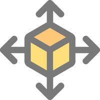 3d move Line Filled Light Icon vector