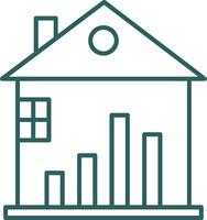 Real Estate Stats Line Gradient Icon vector