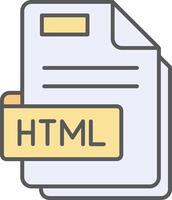 Html Line Filled Light Icon vector