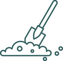 Shovel In Soil Line Gradient Icon vector