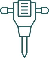 Jack Hammer Line Gradient Icon vector