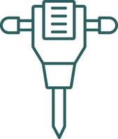 Jack Hammer Line Gradient Icon vector