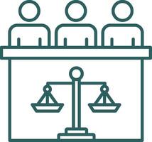 Court Jury Line Gradient Icon vector