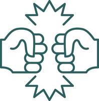 Fighting Line Gradient Icon vector