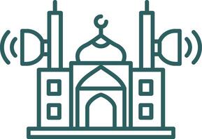 Mosque Speaker Line Gradient Icon vector