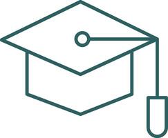 Graduate Hat Line Gradient Icon vector