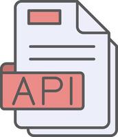 Api Line Filled Light Icon vector