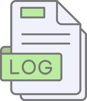 Log Line Filled Light Icon vector