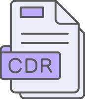 Cdr Line Filled Light Icon vector